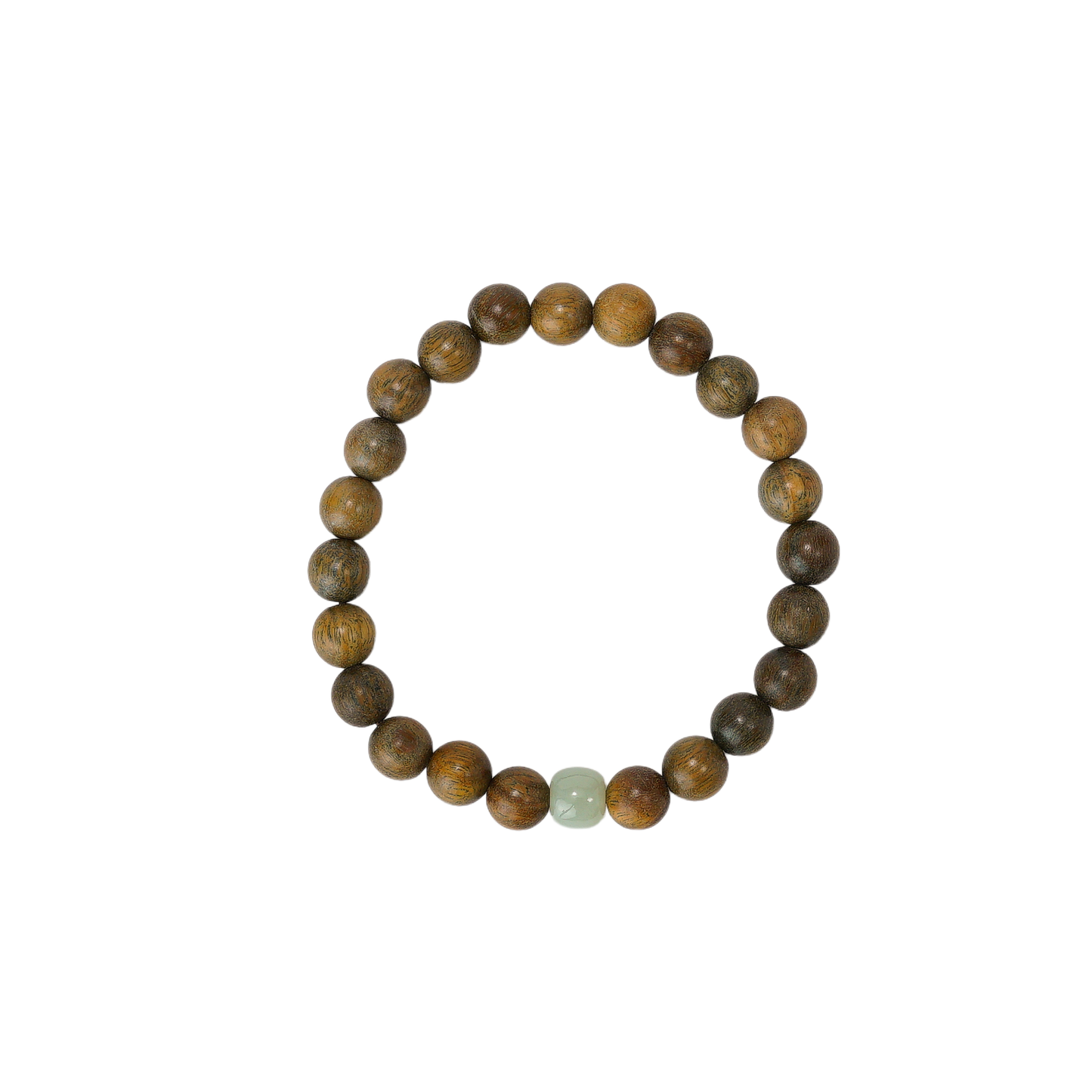 VerdantStrand Green Sandalwood & Hetian Jade Amulet Bracelet