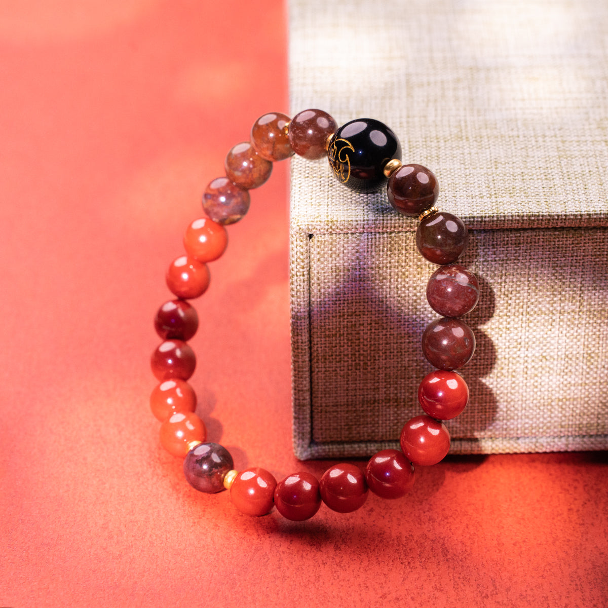 Steady Guard crafted with agate and cinnabar Agate Cinnabar for bring protection