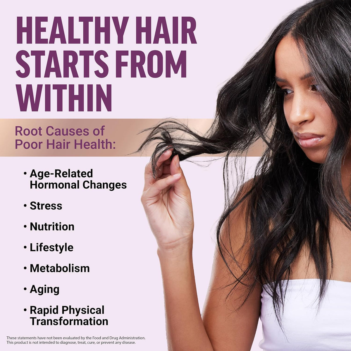 Healthy hair starts from within graphic