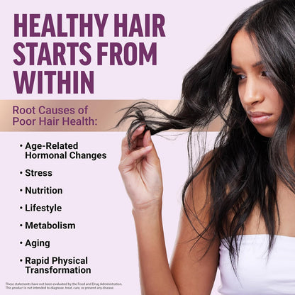 Healthy hair starts from within graphic