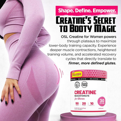 Old School Labs Creatine for Women with Collagen and BCAA, Unflavored