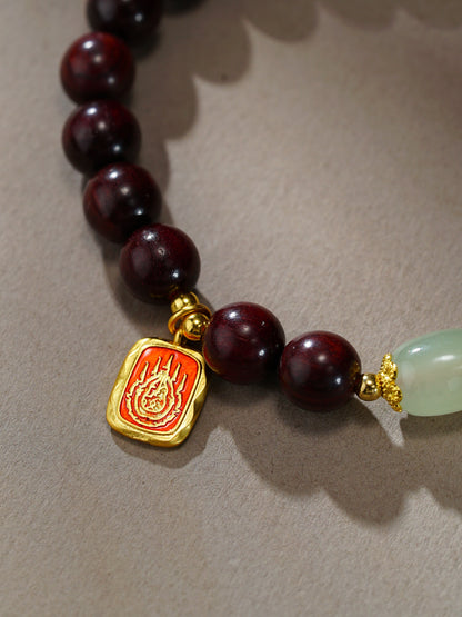 VerdantStrand Blood Sandalwood & Aventurine Amulet Bracelet