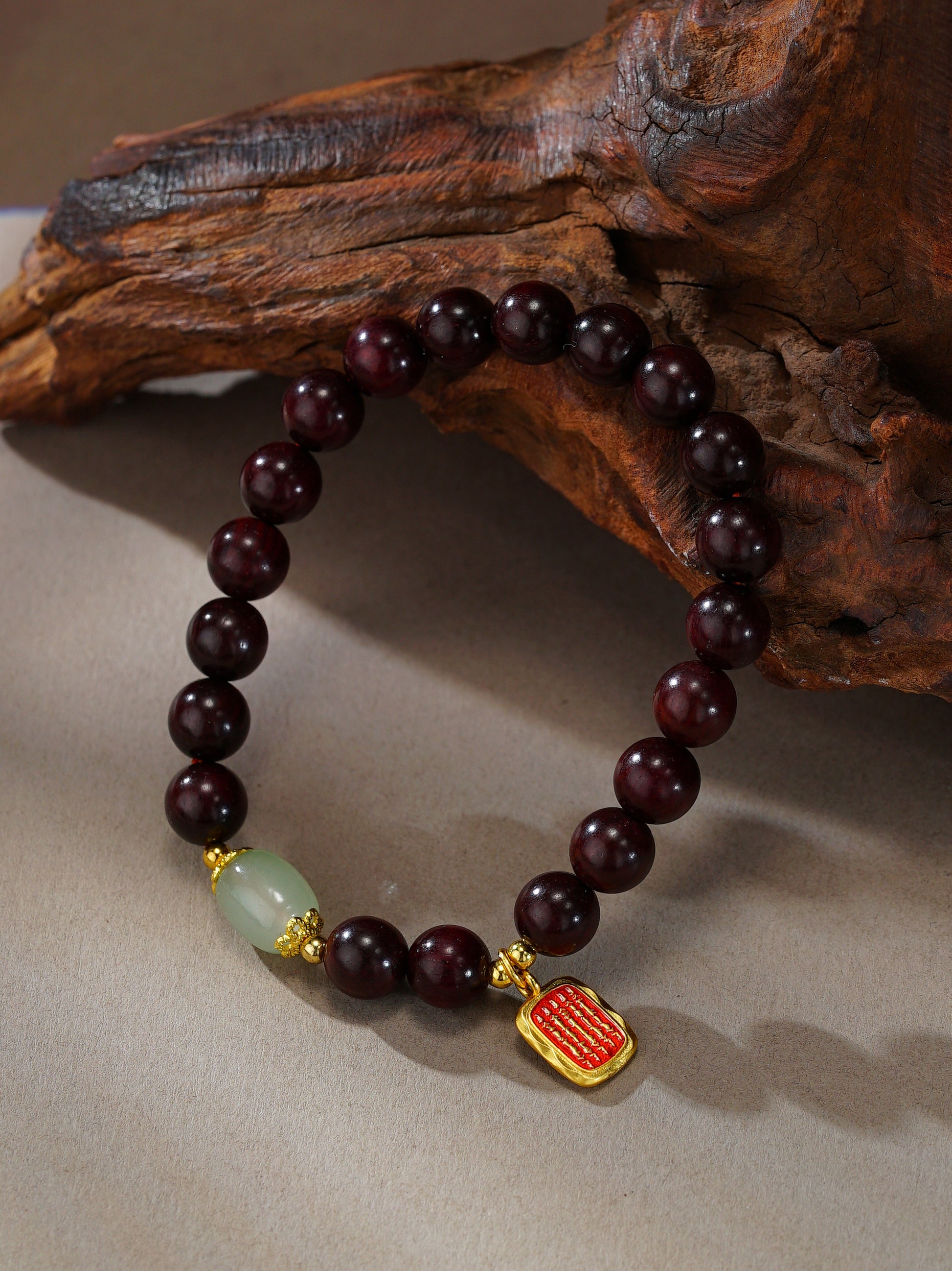VerdantStrand Blood Sandalwood & Aventurine Amulet Bracelet