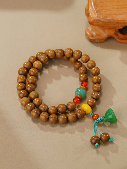 VerdantStrand Liudao Wood & Aventurine Double-Strand Bracelet