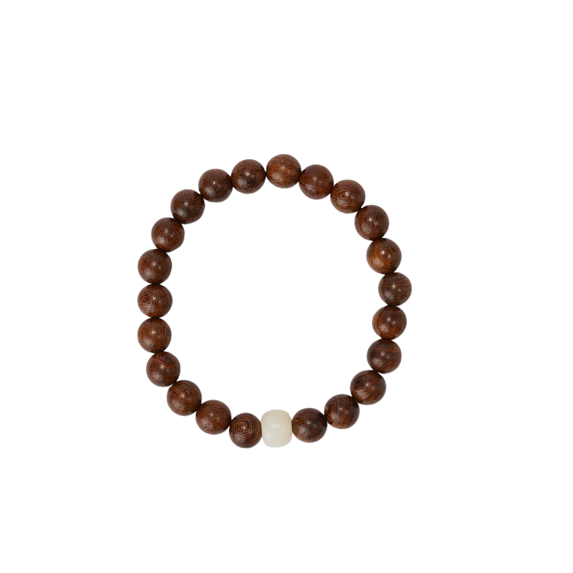 VerdantStrand Golden Sandalwood & Bodhi Seed Amulet Bracelet