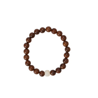 VerdantStrand Golden Sandalwood & Bodhi Seed Amulet Bracelet