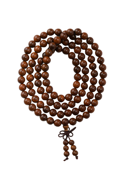 VerdantStrand Golden Sandalwood 108-Bead Mala Bracelet