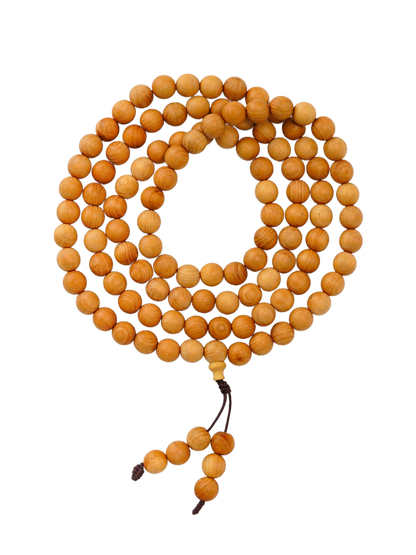 VerdantStrand Cypress Wood 108-Bead Mala Bracelet