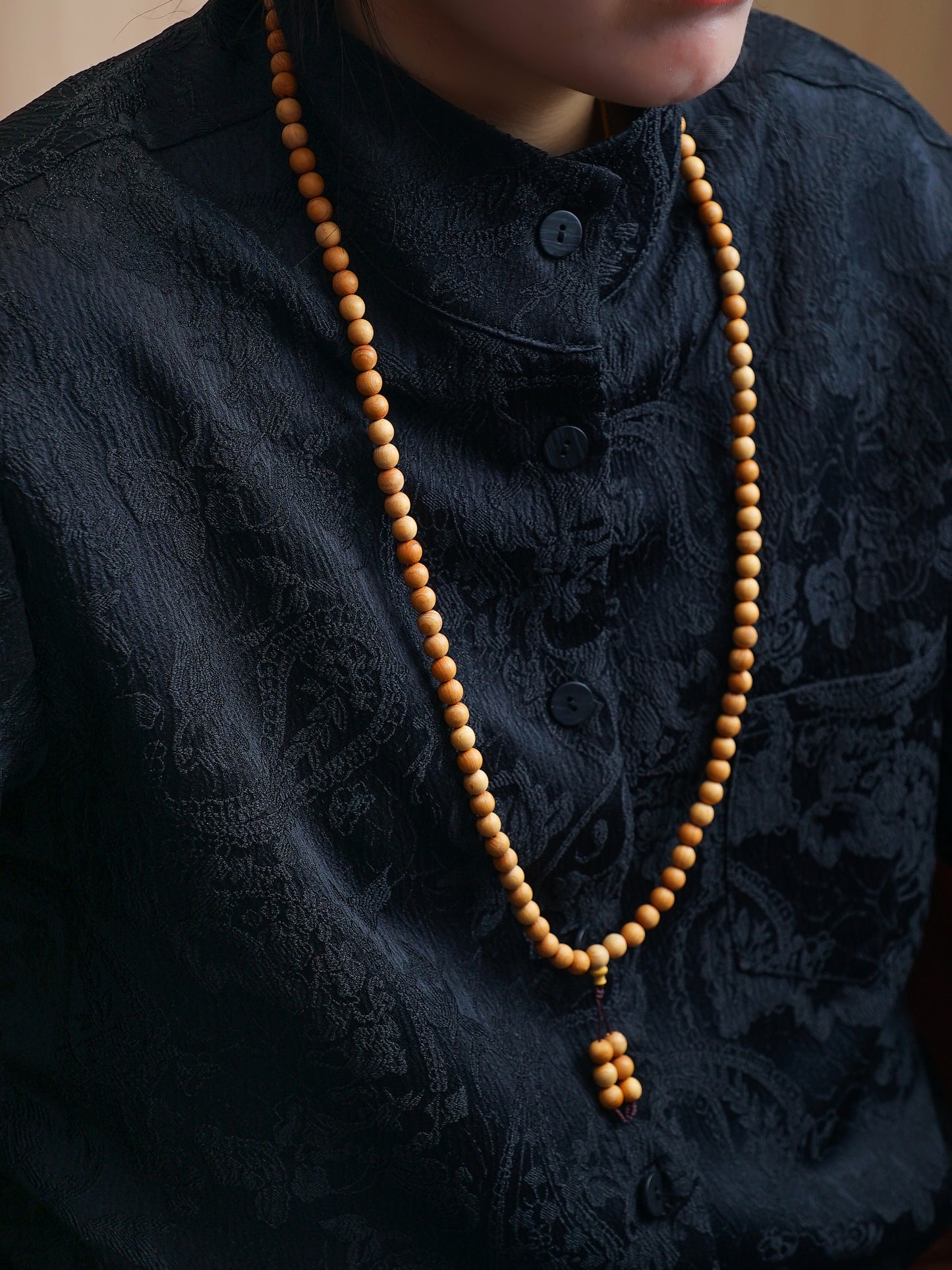 VerdantStrand Cypress Wood 108-Bead Mala Bracelet