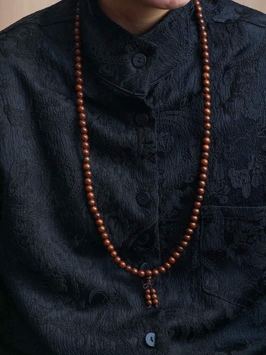 VerdantStrand Golden Sandalwood 108-Bead Mala Bracelet