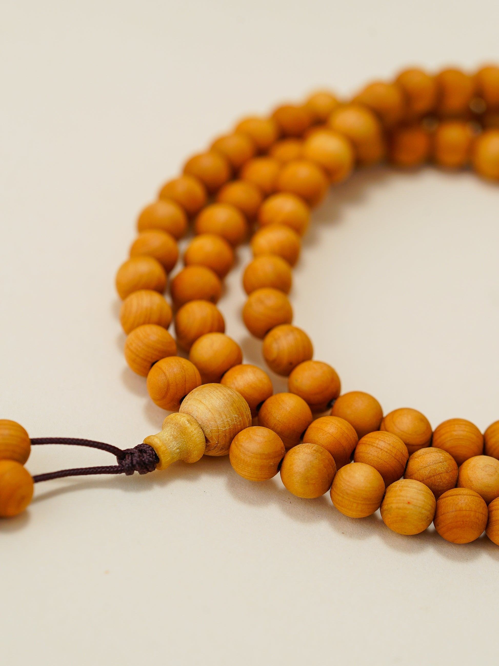 VerdantStrand Cypress Wood 108-Bead Mala Bracelet