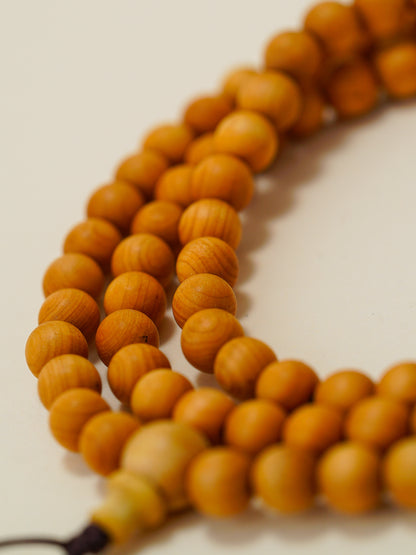 VerdantStrand Cypress Wood 108-Bead Mala Bracelet