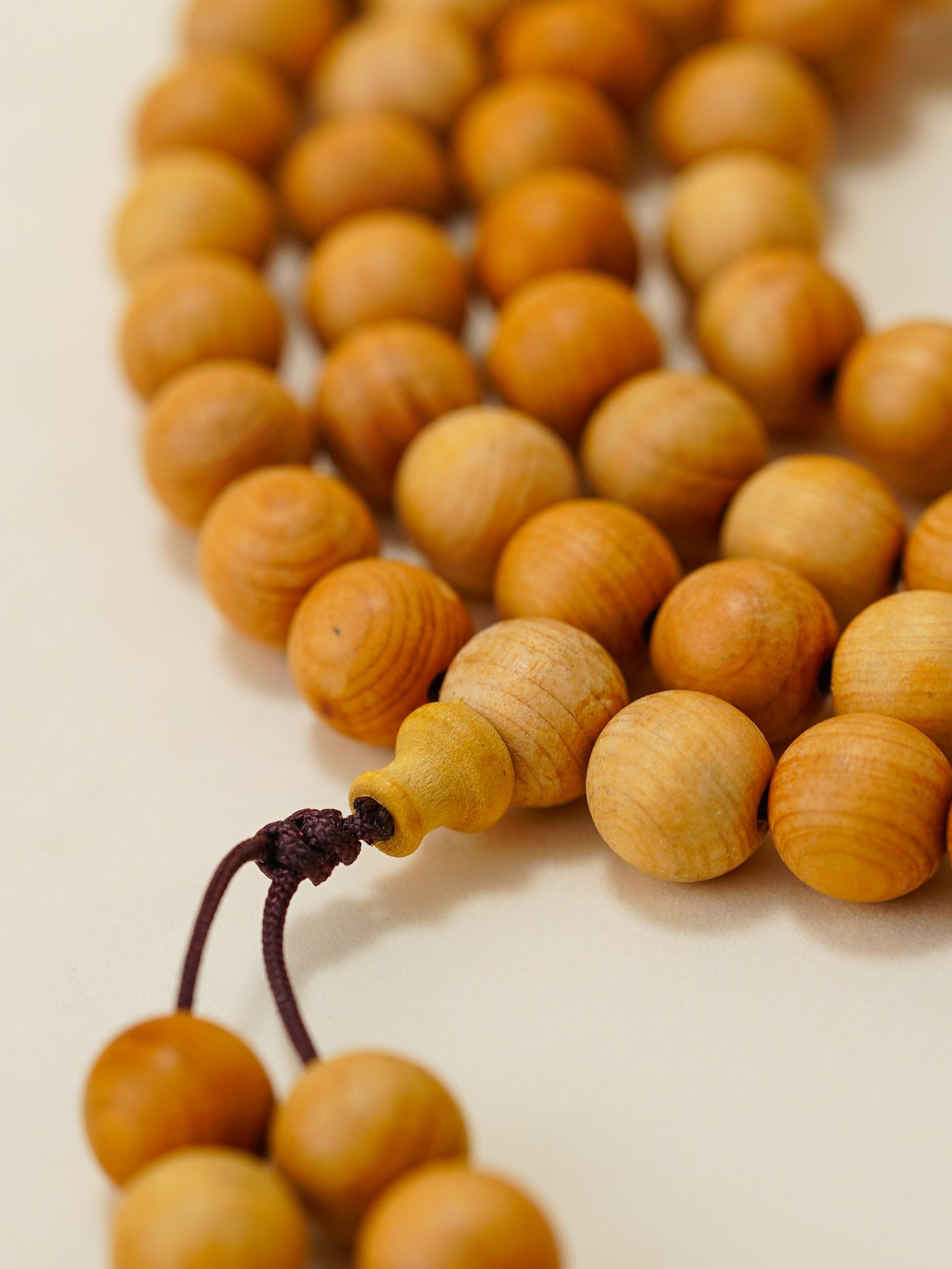 VerdantStrand Cypress Wood Mini 108-Bead Mala Bracelet(0.6cm)