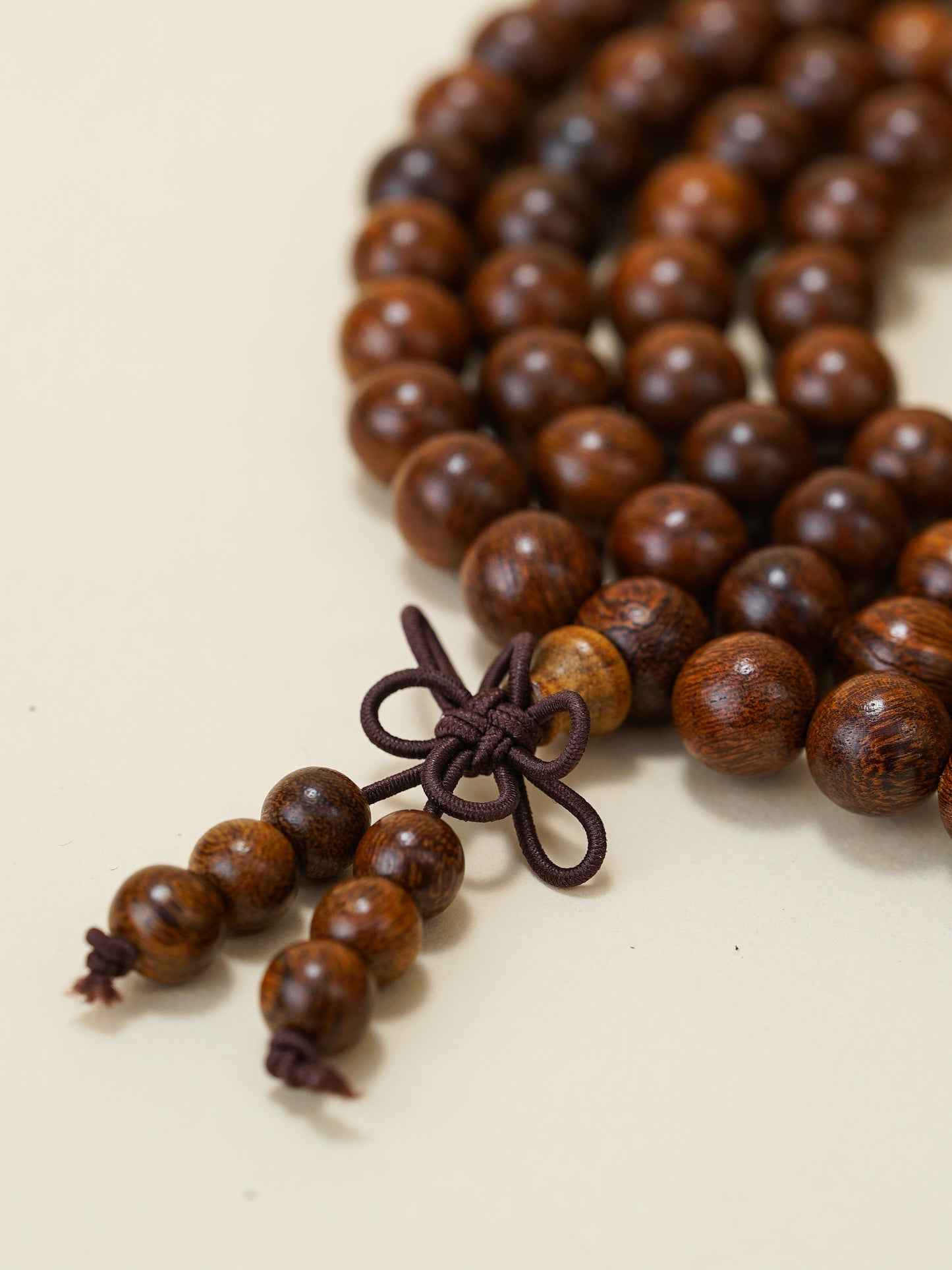 VerdantStrand Golden Sandalwood 108-Bead Mala Bracelet