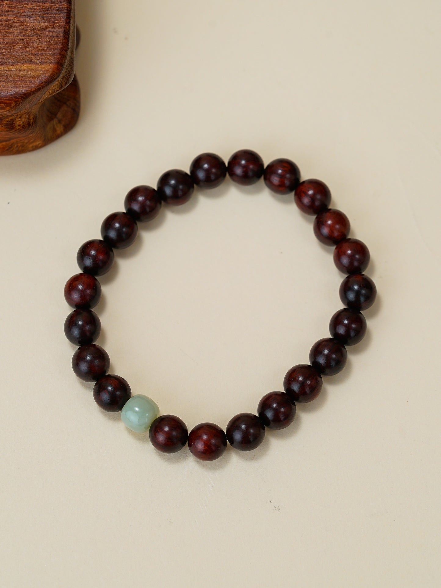 VerdantStrand Red Sandalwood & Hetian Jade Amulet Bracelet