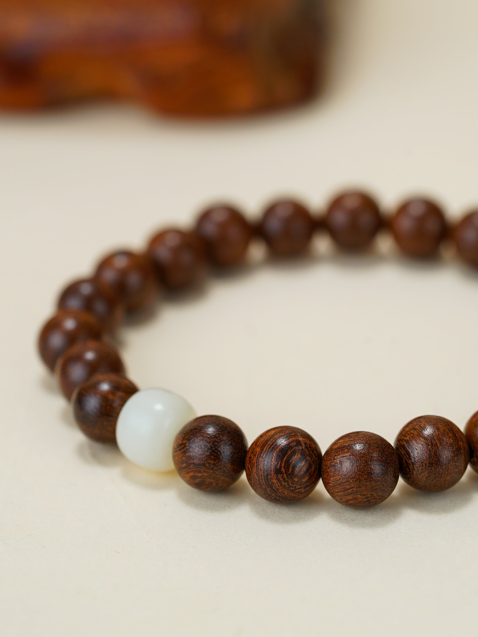 VerdantStrand Golden Sandalwood & Bodhi Seed Amulet Bracelet