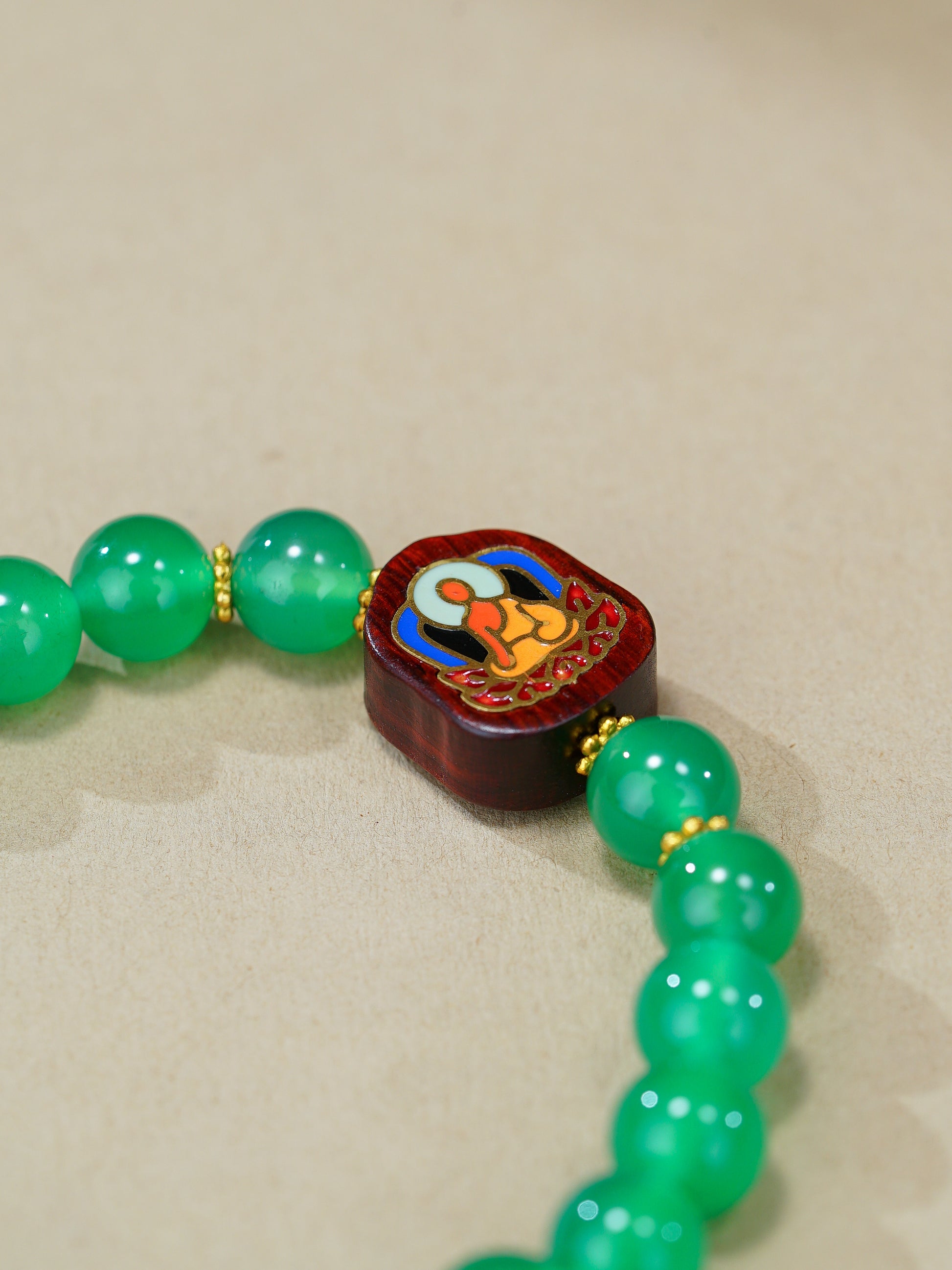 VerdantStrand Chalcedony & Buddha Amulet Bracelet
