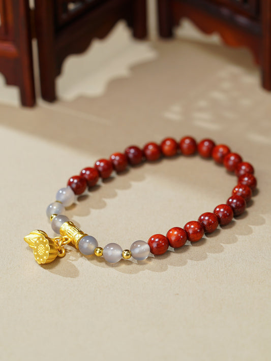 VerdantStrand Blood Sandalwood & Smoky Agate Amulet Bracelet