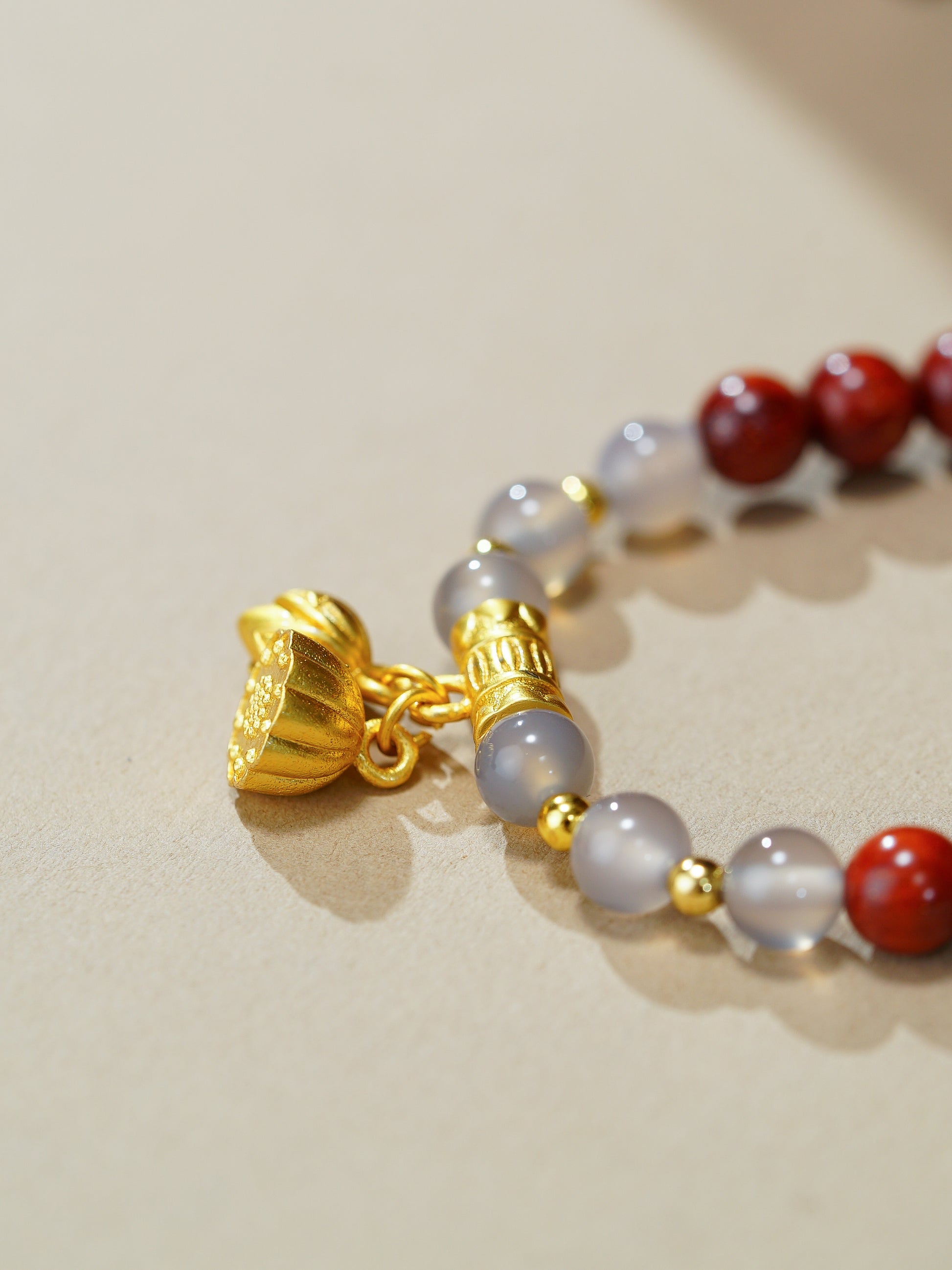 VerdantStrand Blood Sandalwood & Smoky Agate Amulet Bracelet