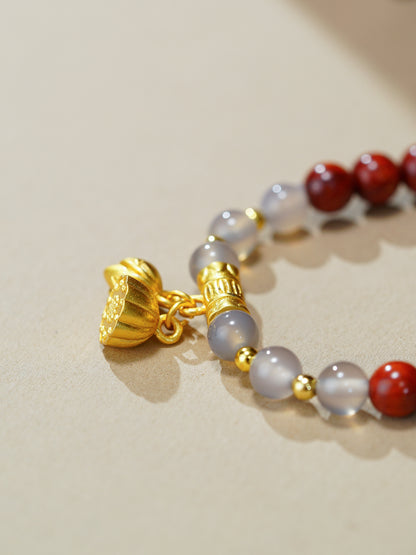 VerdantStrand Blood Sandalwood & Smoky Agate Amulet Bracelet