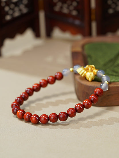 VerdantStrand Blood Sandalwood & Smoky Agate Amulet Bracelet