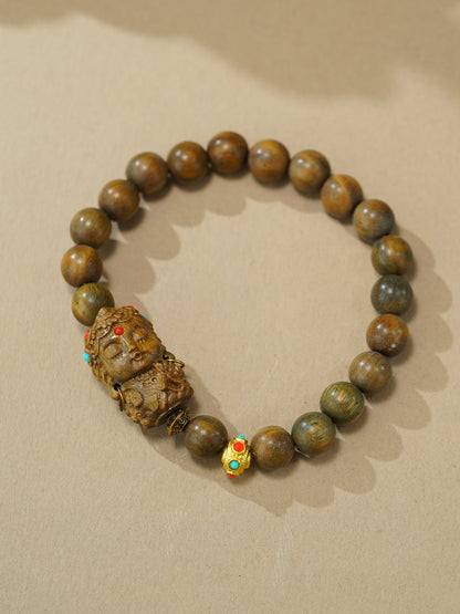 VerdantStrand Green Sandalwood & Tara Amulet Bracelet