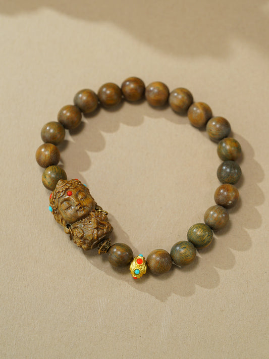 VerdantStrand Green Sandalwood & Tara Amulet Bracelet