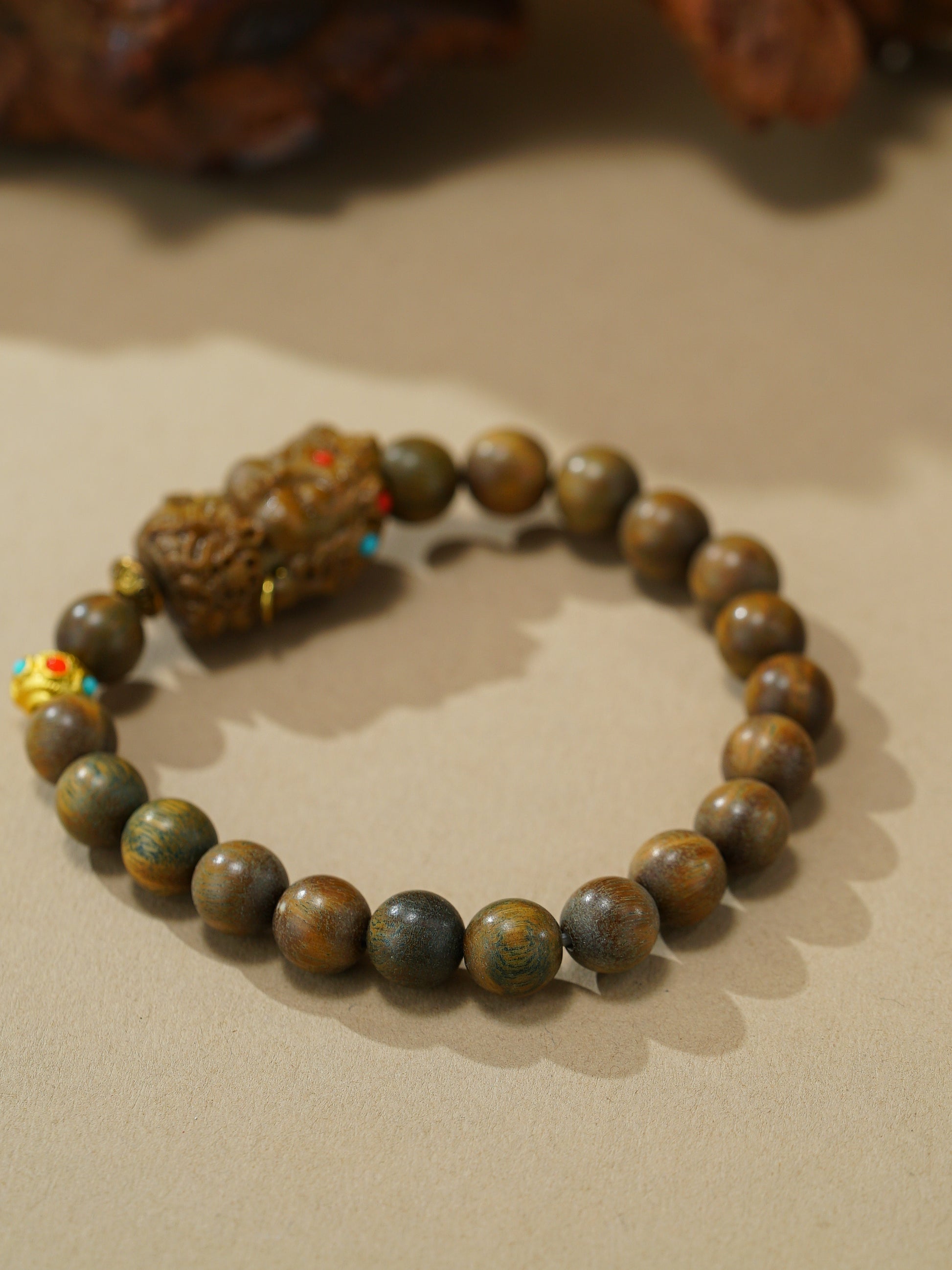 VerdantStrand Green Sandalwood & Tara Amulet Bracelet