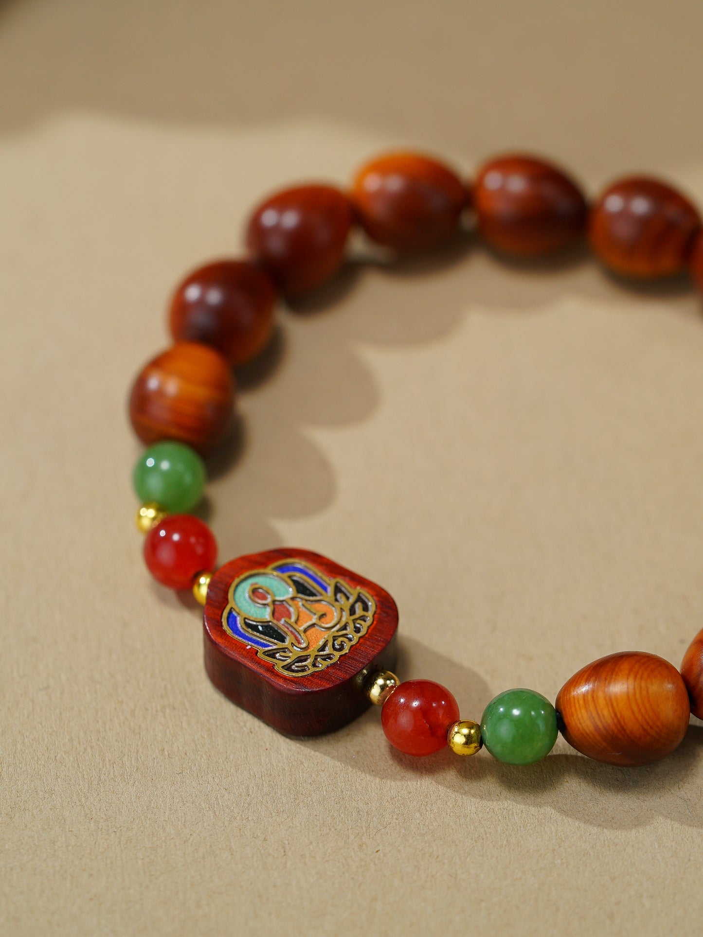 VerdantStrand Cypress Wood & Buddha Amulet Bracelet
