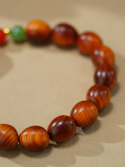 VerdantStrand Cypress Wood & Buddha Amulet Bracelet
