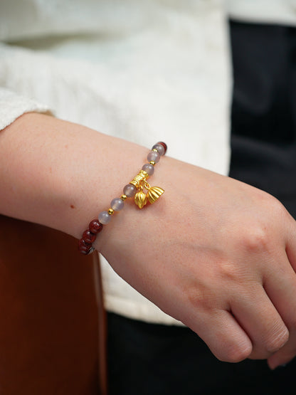 VerdantStrand Blood Sandalwood & Smoky Agate Amulet Bracelet