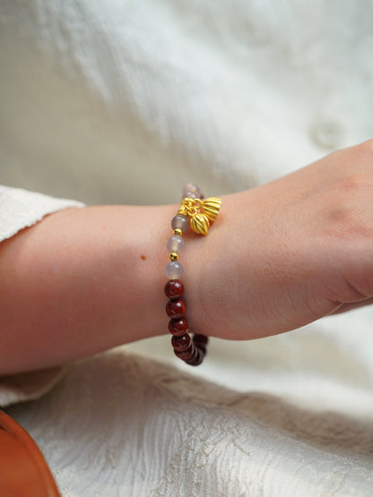 VerdantStrand Blood Sandalwood & Smoky Agate Amulet Bracelet