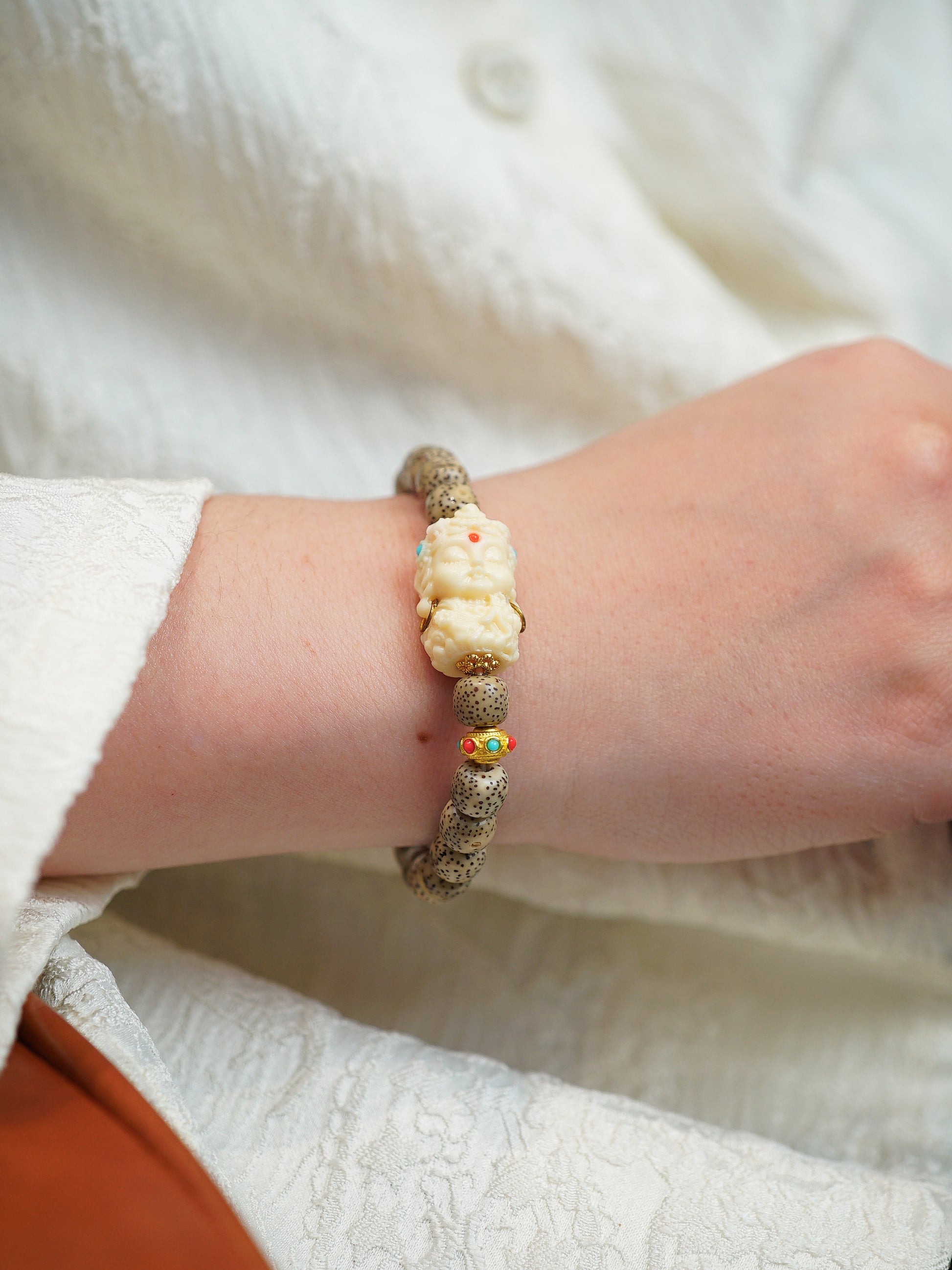 VerdantStrand Bodhi Seed & Tara Amulet Bracelet