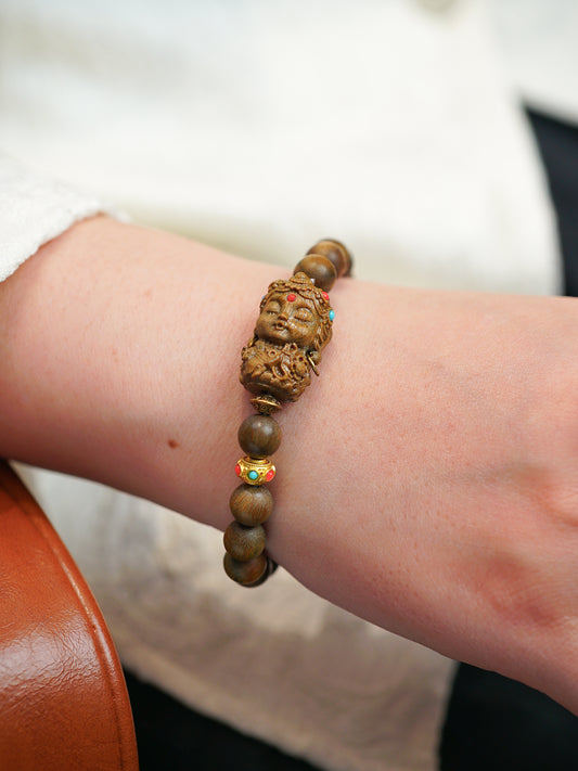 VerdantStrand Green Sandalwood & Tara Amulet Bracelet