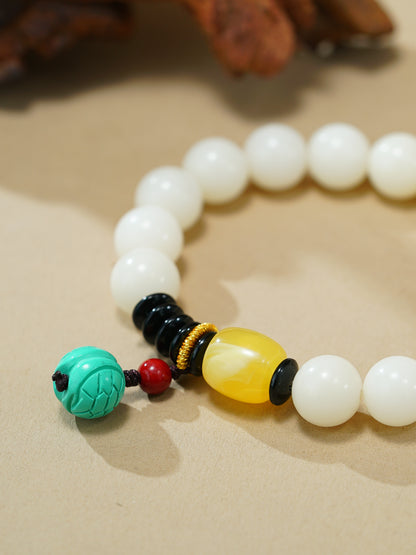 VerdantStrand Bodhi Seed & Howlite Amulet Bracelet