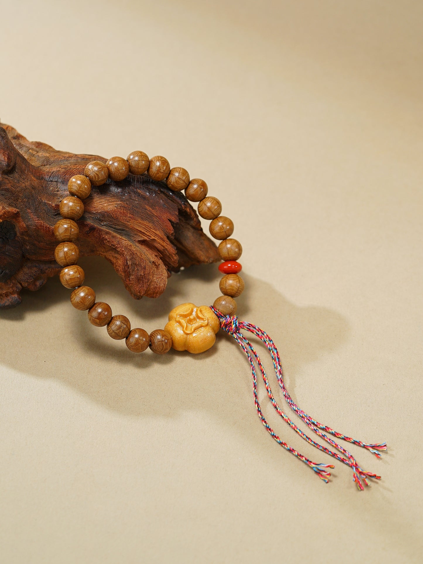 VerdantStrand Liudao Wood & Persimmon Amulet Bracelet