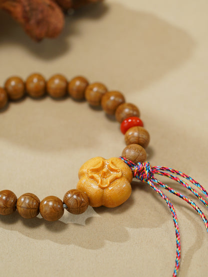 VerdantStrand Liudao Wood & Persimmon Amulet Bracelet