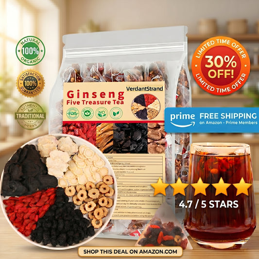 Kidney Tea Formula Ginseng Six Treasure Tea,Now 30% Off on Amazon,(1 Pack/25 Bags)