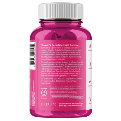 Goli Women's Complete Multivitamin Vegan Gummies, 60 Count
