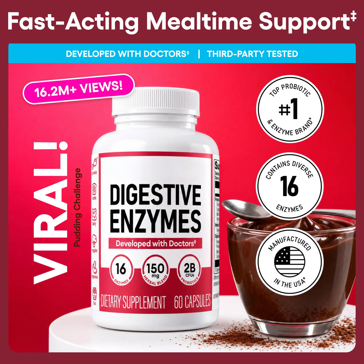 Physician's Choice Digestive Enzymes - Bloating & Mealtime Discomfort Support with Probiotics + Prebiotics for Digestion & Gut Health