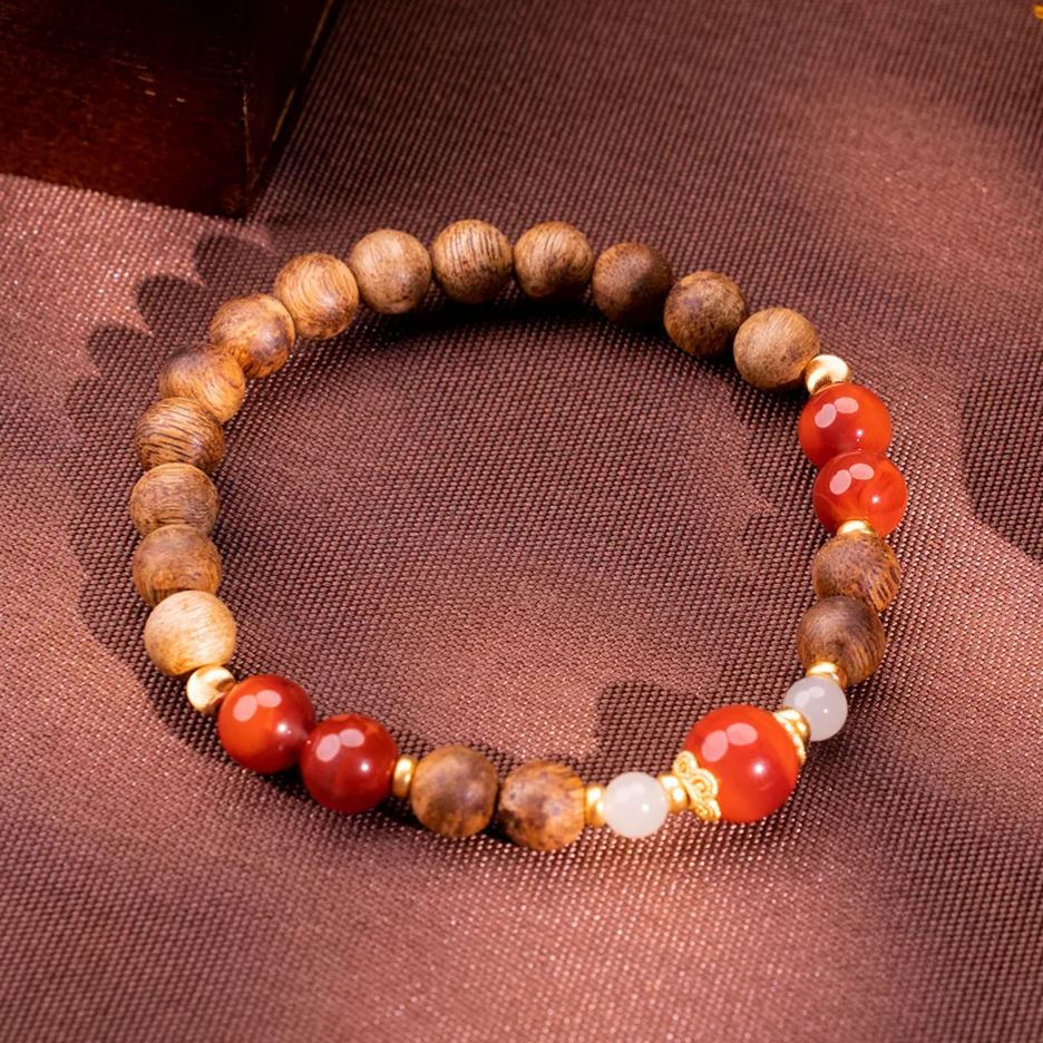 Restorative Path A Agarwood & Agate Bracelet Agarwood Agate for gentle healing