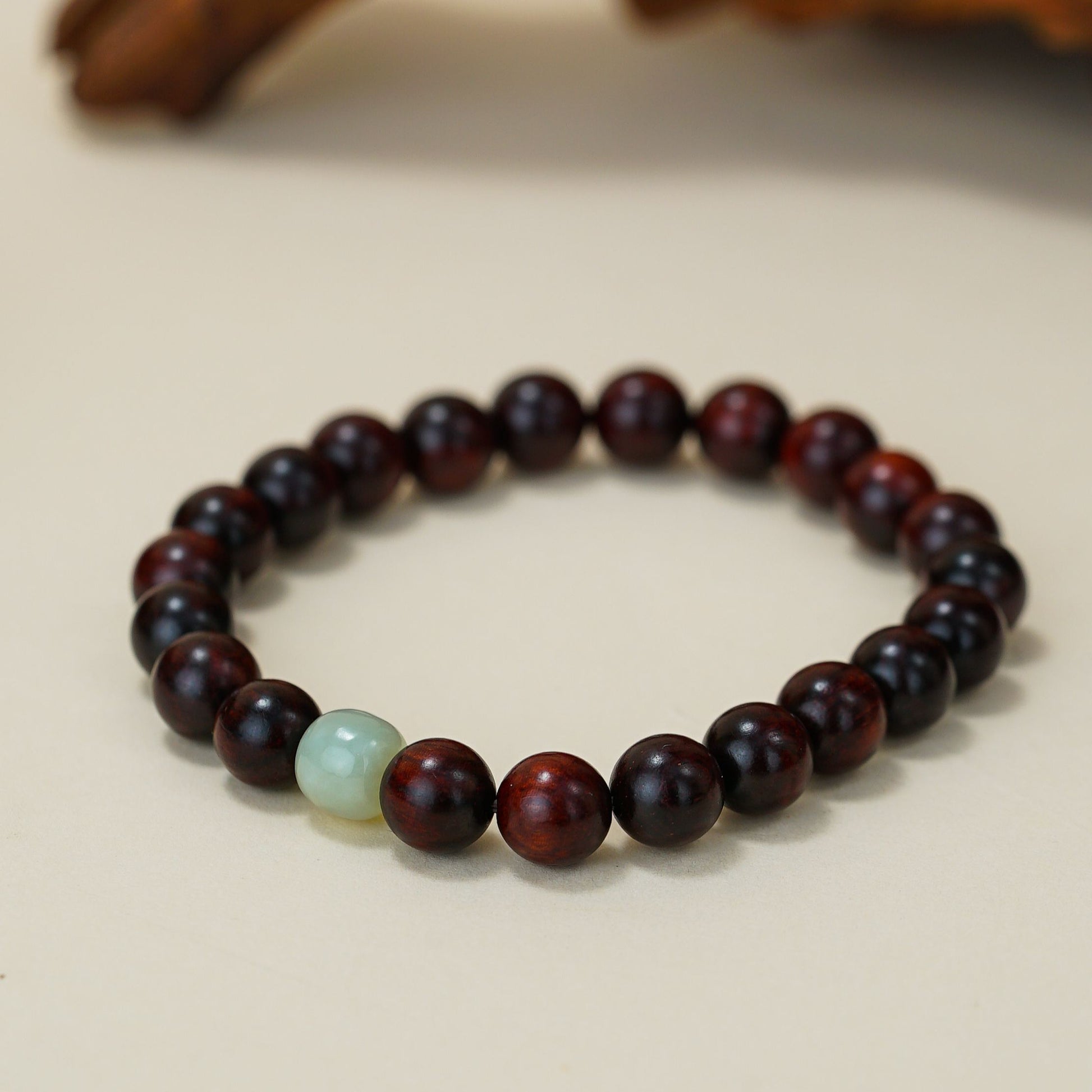 VerdantStrand Red Sandalwood & Hetian Jade Amulet Bracelet
