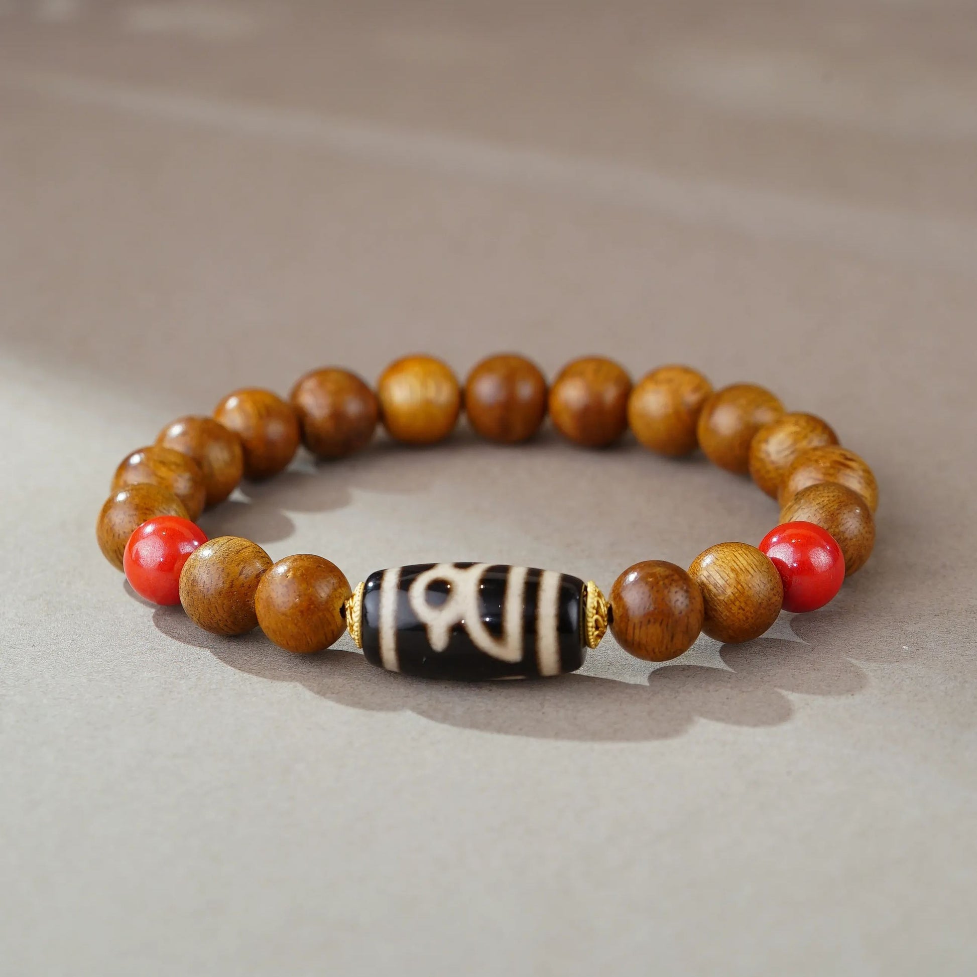 VerdantStrand Hainan Agarwood & Dzi Bead Amulet Bracelet