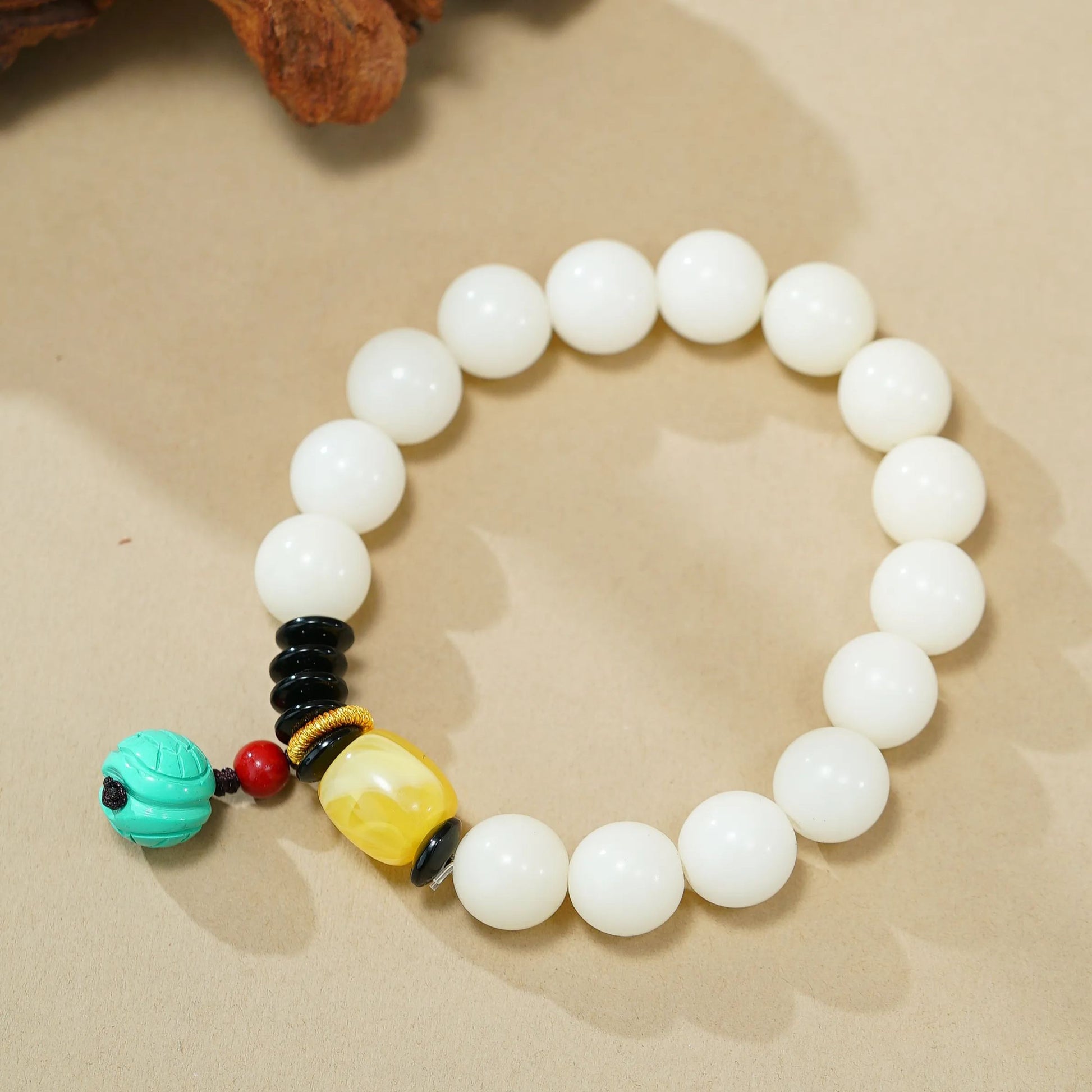 VerdantStrand Bodhi Seed & Howlite Amulet Bracelet