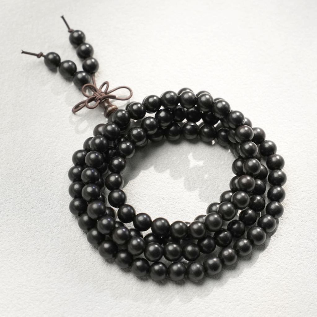 Zitan Rosewood 108 Bead Mala: Handcrafted Prayer Beads