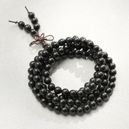 Zitan Rosewood 108 Bead Mala: Handcrafted Prayer Beads