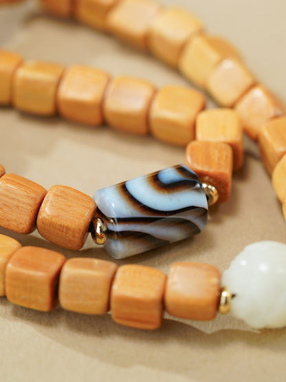 VerdantStrand Barbie Sandalwood & Bodhi Seed Double-Strand Bracelet