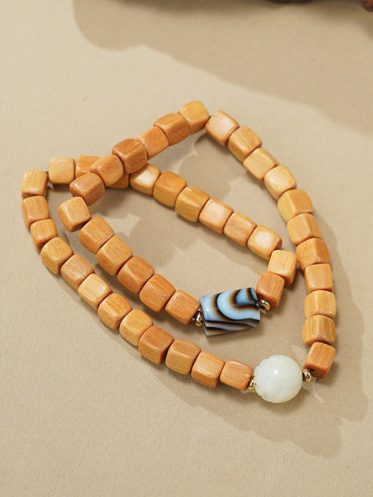 VerdantStrand Barbie Sandalwood & Bodhi Seed Double-Strand Bracelet