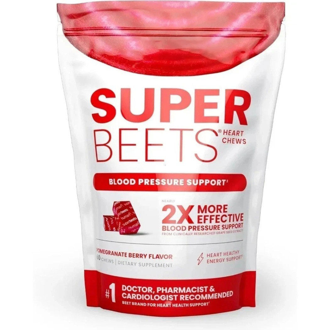 Beet root and pomegranate heart chews pouch