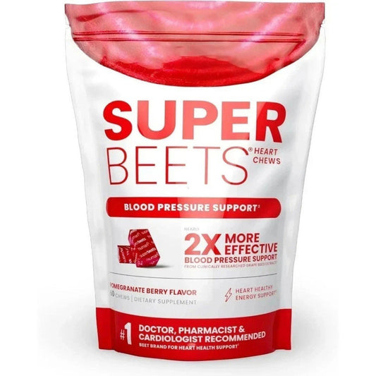 Beet root and pomegranate heart chews pouch